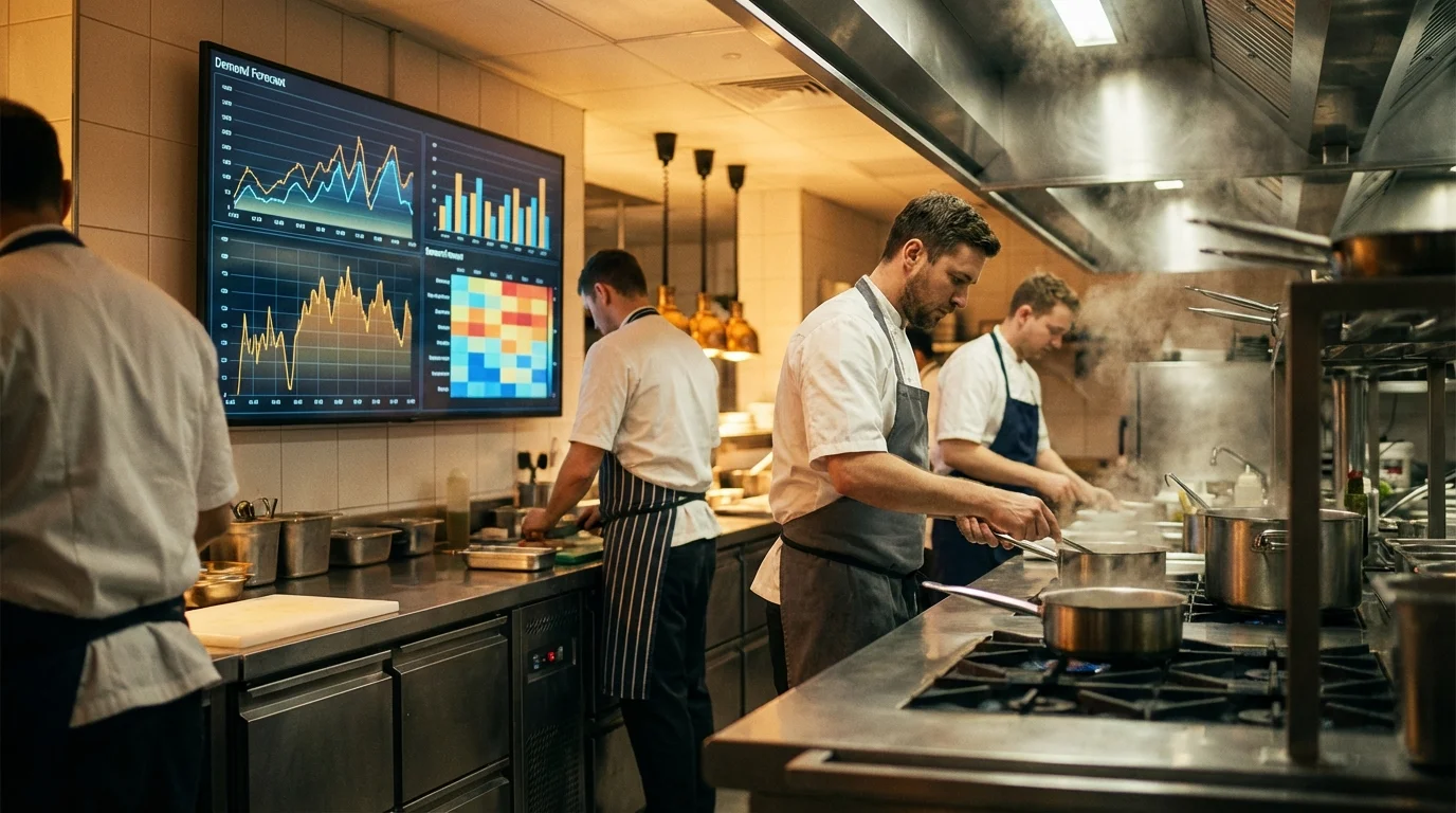 Ilustración para Predicción: Controliza en Auténtica Food Fest: Innovación y Big Data — plataforma Controliza HORECA