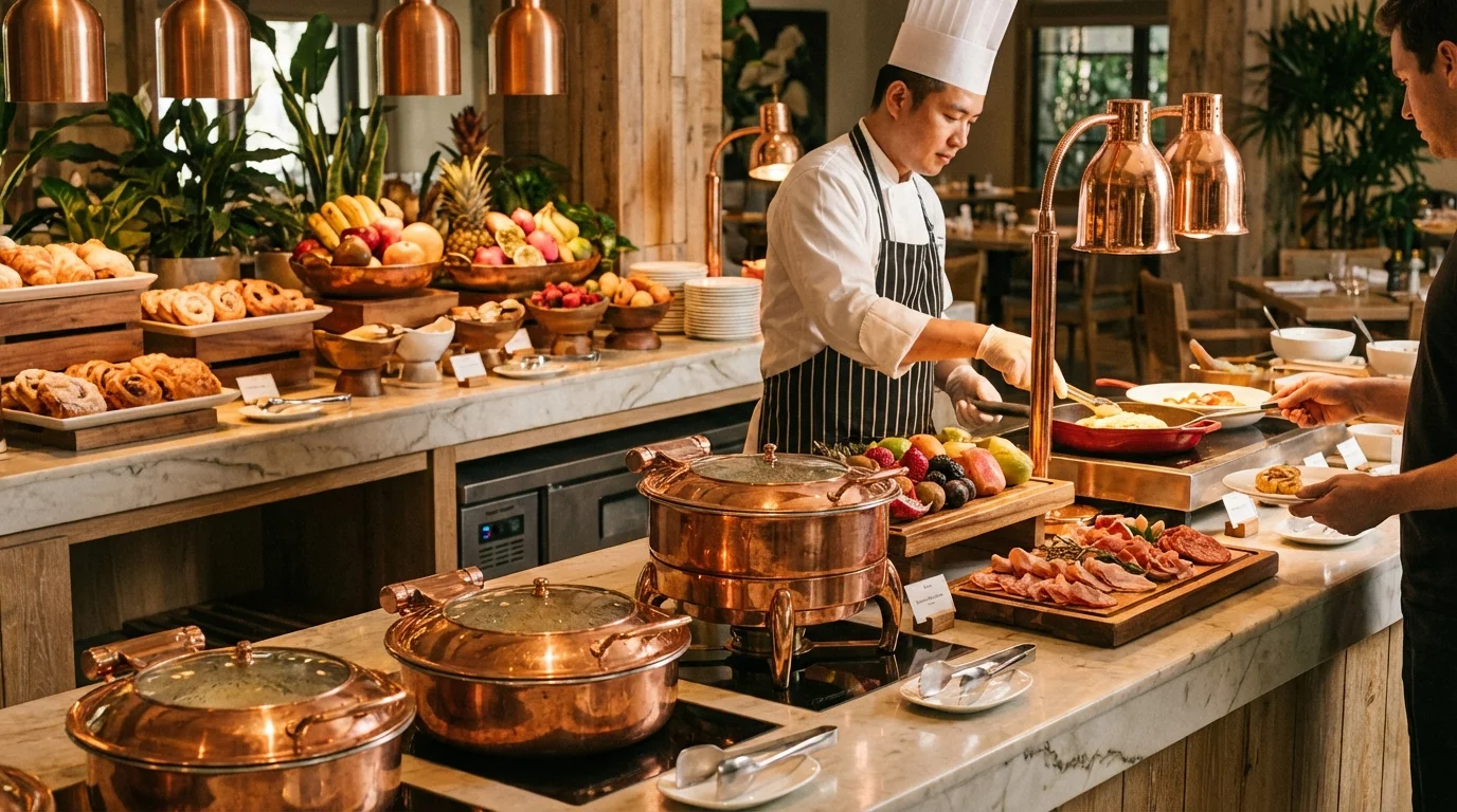 Ilustración para Buffet: El buffet es una caja negra: como saber que se consume realmente — plataforma Controliza HORECA