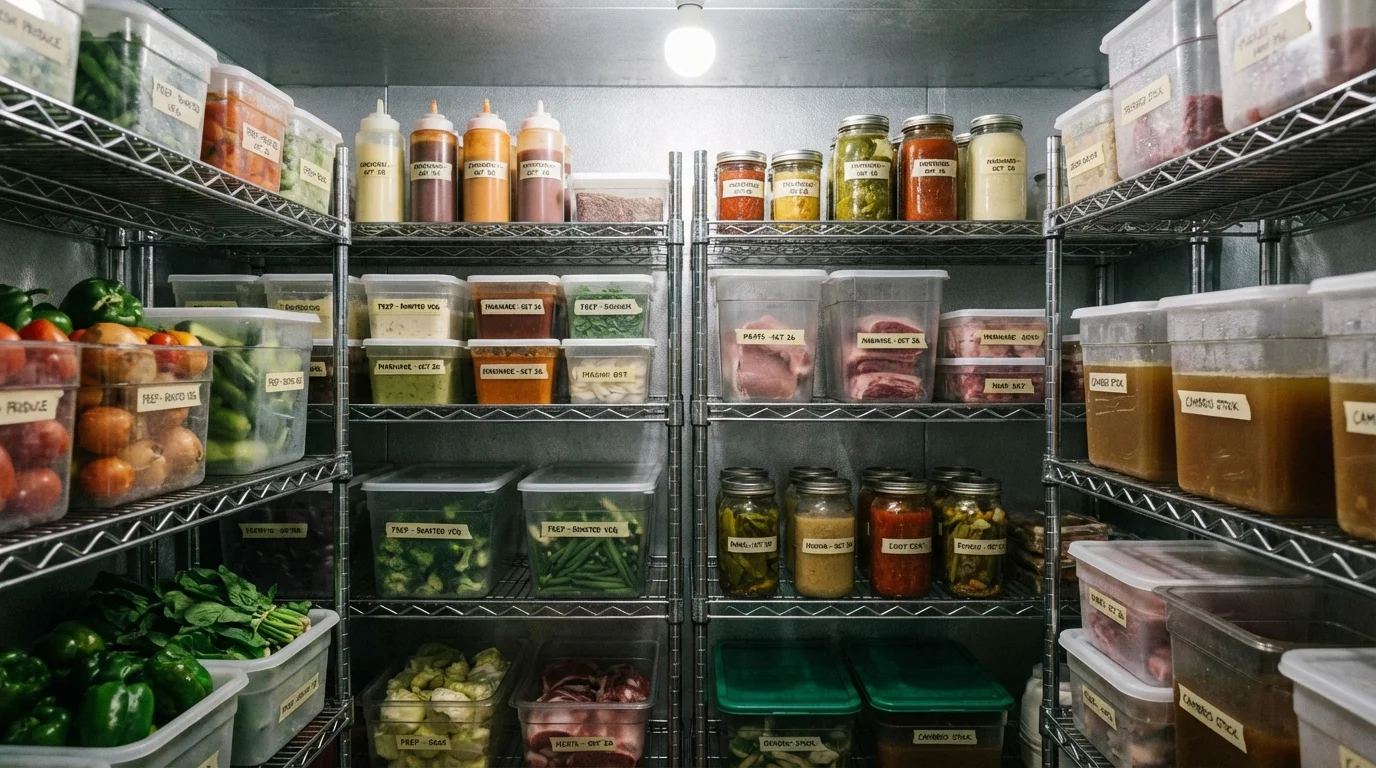 Ilustración para Inventario: Caducidades sin control: el coste silencioso del stock mal rotado en hostelería — plataforma Controliza HORECA