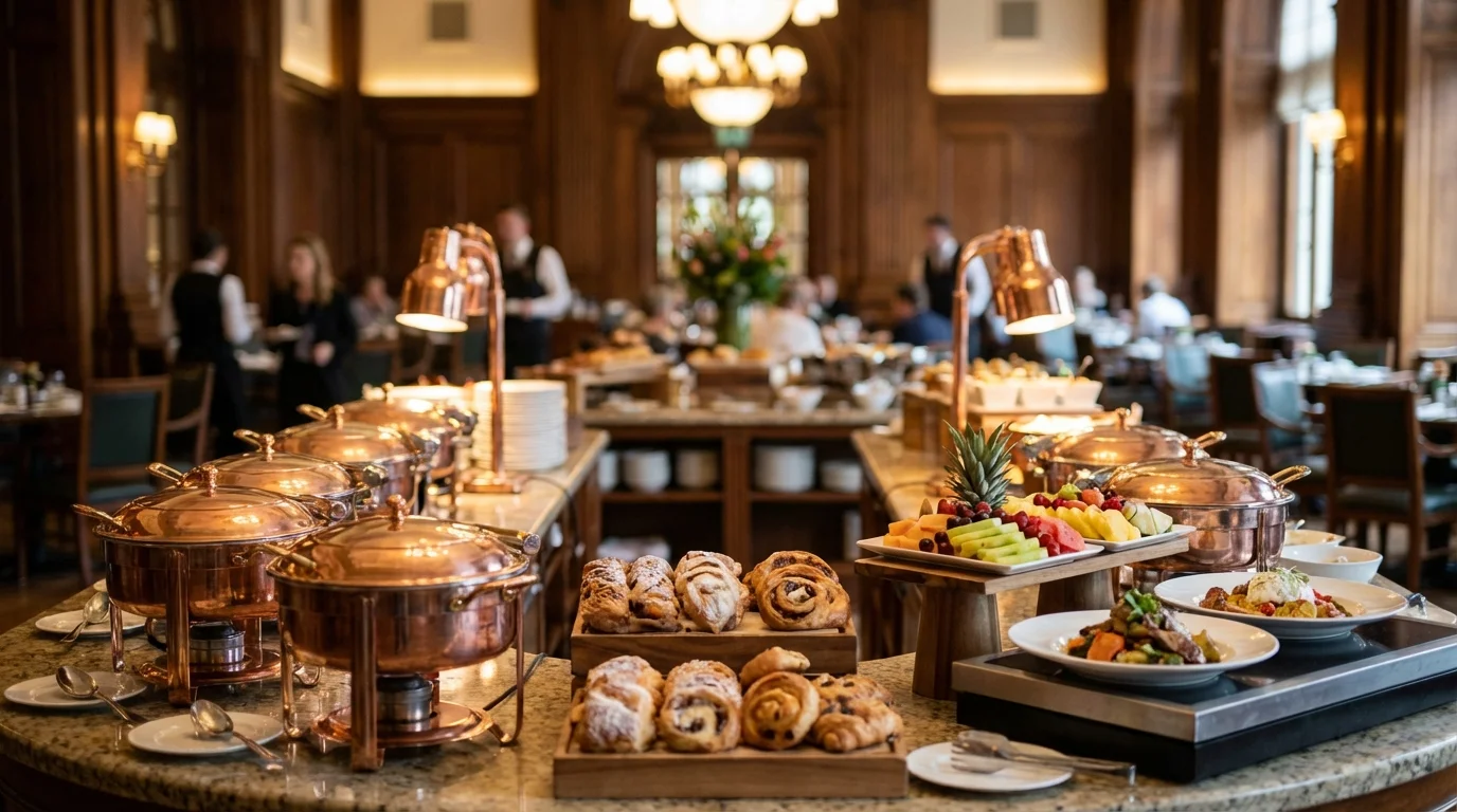 Ilustración para Buffet: Cómo reducimos los desperdicios alimentarios en hostelería y mejoramos la rentabilidad — plataforma Controliza HORECA