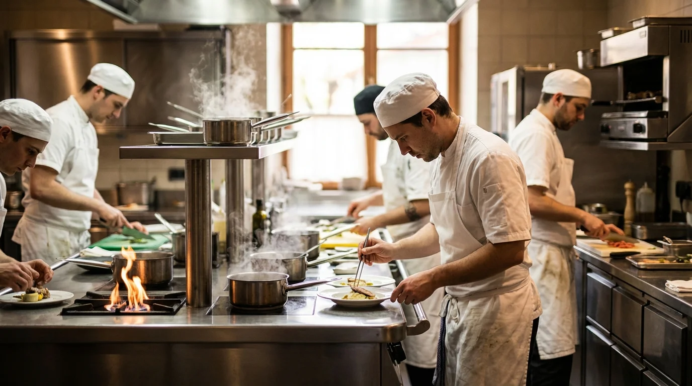 Ilustración para Restauración: Fine dining: materias primas premium con márgenes bajo presión — plataforma Controliza HORECA