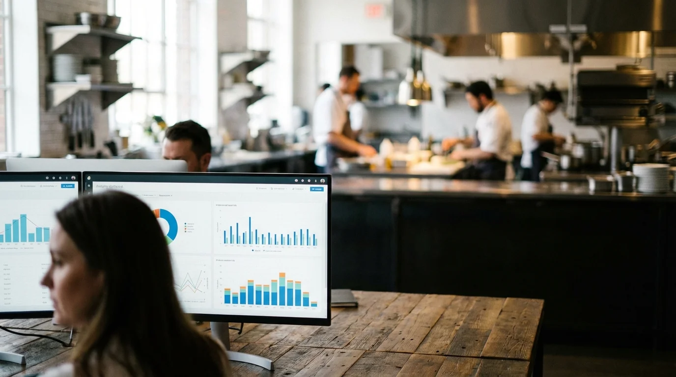 Illustration for Group Management: Artificial intelligence in restaurants is the present — Controliza HORECA platform