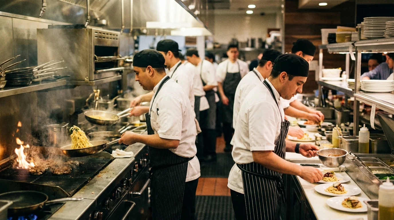 Ilustración para Gestión de Grupo: Machine Learning en restauración — plataforma Controliza HORECA